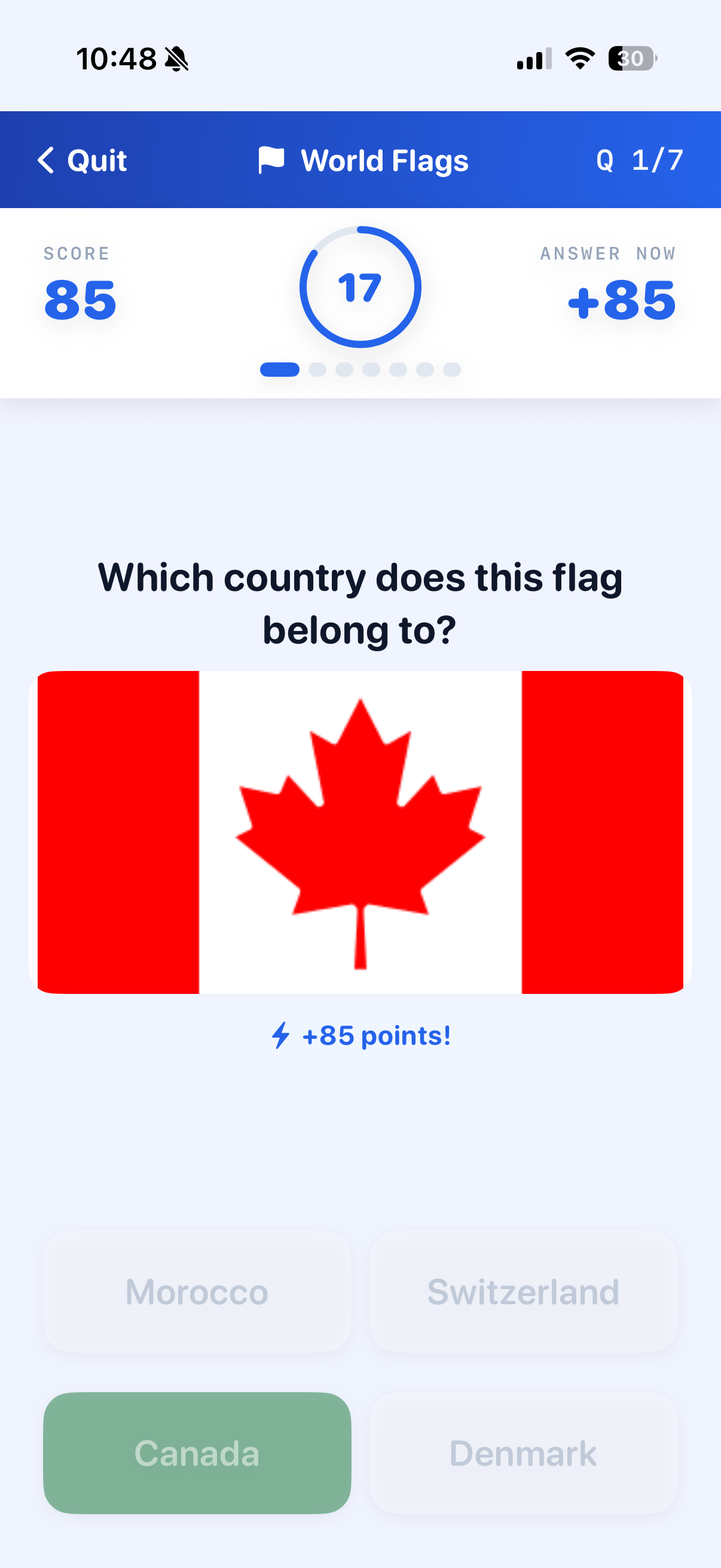 Quiz Me — answered question
